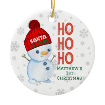 Baby's First Christmas Ornament, Snowman Design