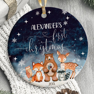 Baby's First Christmas Ornament Woodland animals