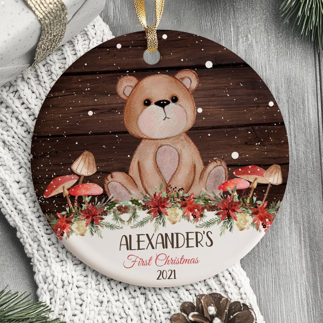 Baby's First Christmas Ornament Woodland animals (Baby's First Christmas Ornament Woodland mushroom animals)