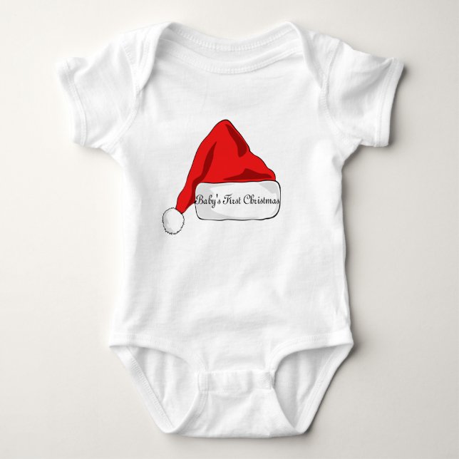 Baby's First Christmas outfit unisex Baby Bodysuit (Front)