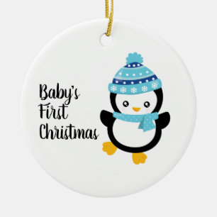 Baby's First Christmas Penguin Ceramic Ornament