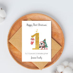 Baby's First Christmas Penguin Holiday Card
