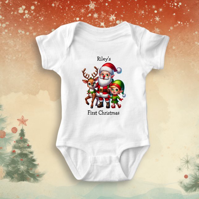 Baby's First Christmas Personalised Baby Bodysuit (Creator Uploaded)