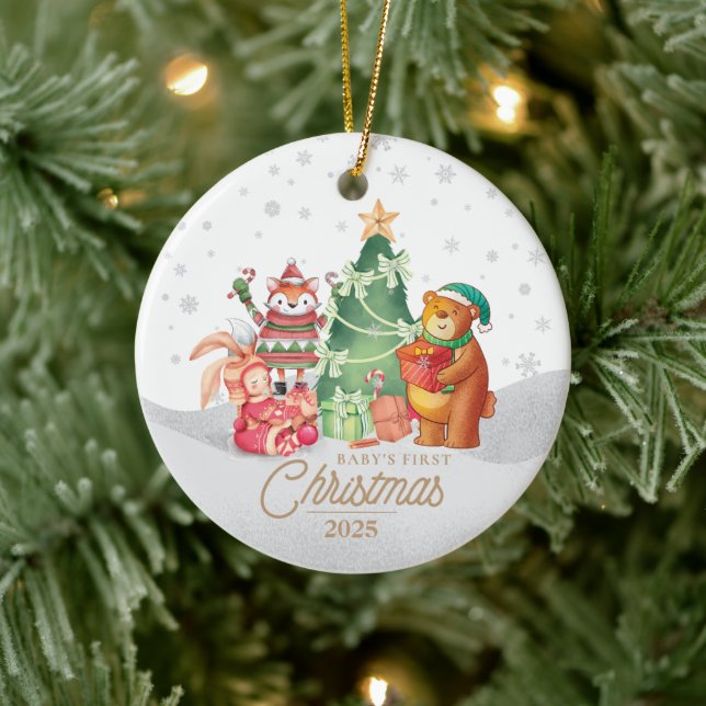 Baby's First Christmas Personalised Ceramic Ornament (Tree)