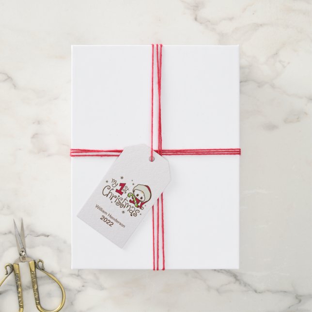 Baby's First Christmas Personalised Gift Tags (With Twine)