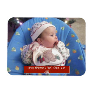 Baby's First Christmas Personalised Photo Magnet