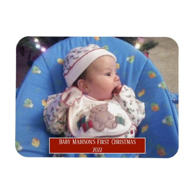 Baby's First Christmas Personalised Photo Magnet (Horizontal)