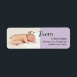Baby's First Christmas Personalized Photo, purple Return Address Label<br><div class="desc">Mark the delightful occasion of your baby's first Christmas with our Baby's First Christmas Personalized Photo Purple Label. Inspired by the many new additions to families and friends this year, this label is designed to capture and celebrate these precious moments in a special and customizable way. This charming label features...</div>