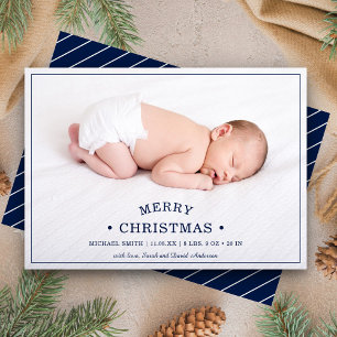 Baby's First Christmas Photo Birth Announcement