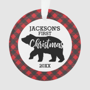 Babys First Christmas Photo Ceramic Ornament