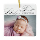 Baby's First Christmas Photo Elegant Calligraphy