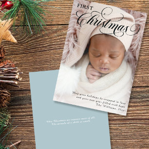 Baby's First Christmas Photo Flat Holiday Card