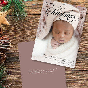 Baby's First Christmas Photo Flat Holiday Card