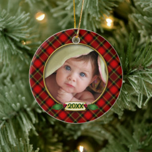 Baby's First Christmas Photo Frame Ceramic Ornament