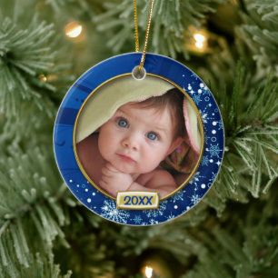 Baby's First Christmas Photo Frame Ceramic Tree Decoration