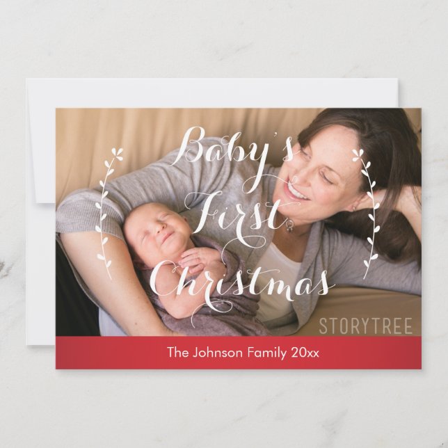 Baby's First Christmas Photo Holiday Card (Front)