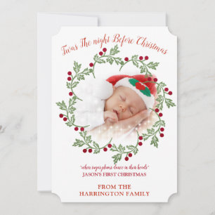 Baby's First Christmas Photo Holiday Card