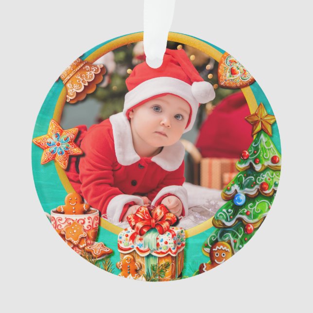 Baby's First Christmas Photo | Holiday Keepsake Ornament (Front)