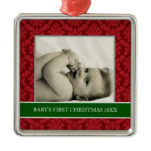 Baby's First Christmas Photo Holiday Ornaments
