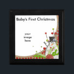 Baby's First Christmas/Photo-Keepsake Box<br><div class="desc">Add your own Photo to this Baby's First Christmas Keepsake Box</div>