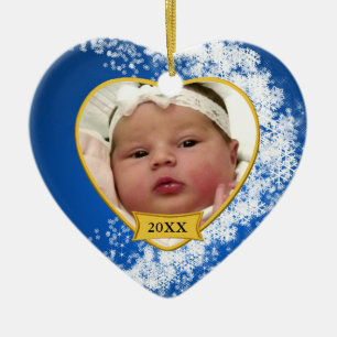 Baby's First Christmas Photo Keepsake Ceramic Ornament
