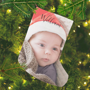 Baby's First Christmas Photo Name Small Christmas Stocking