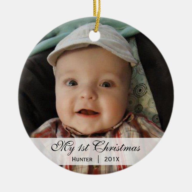 Baby's  |  First Christmas Photo Ornament (Front)