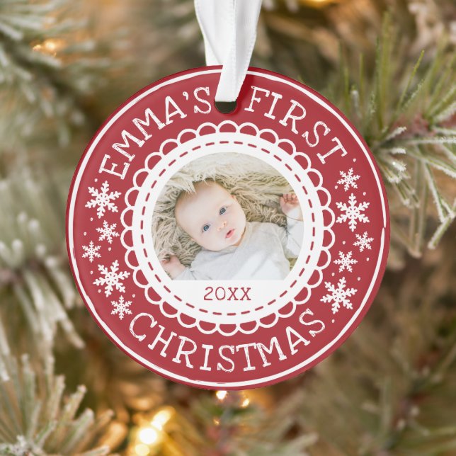 Baby's First Christmas Photo Ornament (Tree)