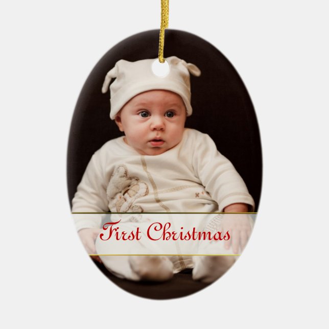 Baby's First Christmas Photo Ornament (Front)