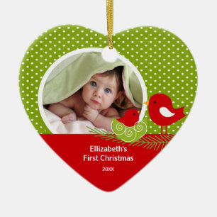 Babys First Christmas Photo Ornament Baby Bird