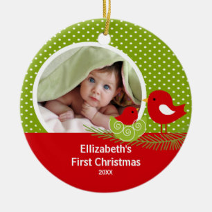 Babys First Christmas Photo Ornament Baby Bird