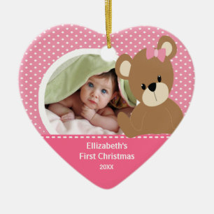 Babys First Christmas Photo Ornament Bear