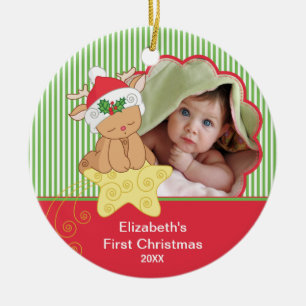 Baby's First Christmas Photo Ornament Deer