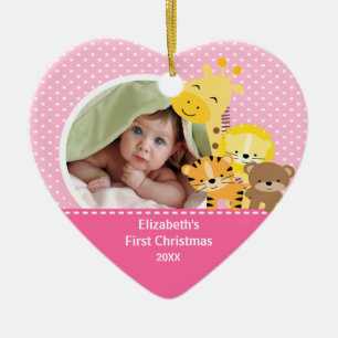 Babys First Christmas Photo Ornament Giraffe