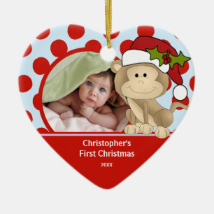 Baby's First Christmas Photo Ornament Monkey