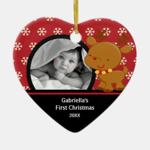 Babys First Christmas Photo Ornament Reindeer