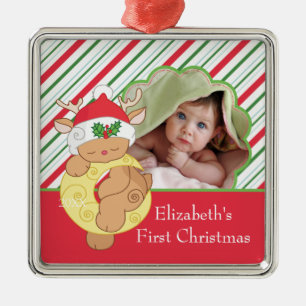 Baby's First Christmas Photo Ornament Reindeer