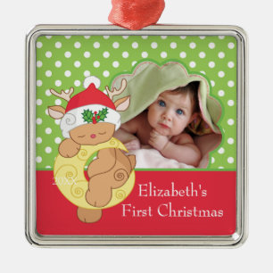 Baby's First Christmas Photo Ornament Reindeer