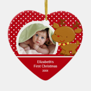Baby's First Christmas Photo Ornament Reindeer