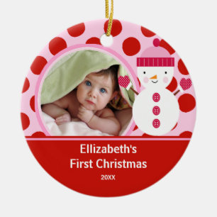 Babys First Christmas Photo Ornament Snowman