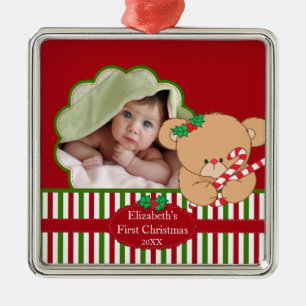 Baby's First Christmas Photo Ornament Sweet Bear