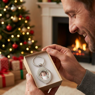 Baby's First Christmas Photo Personalise Key Ring