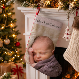 Baby's First Christmas Photo Small Christmas Stocking