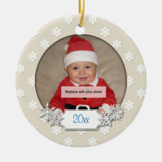 Baby's First Christmas Photo Snowflake Ornament
