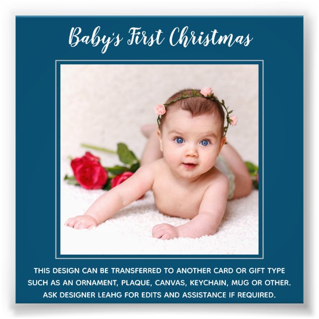 Babys First Christmas PHOTO Template - Create Own (Front)
