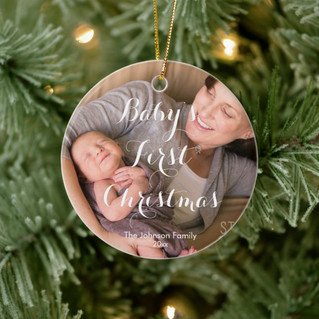 Baby's First Christmas Photo Tree Ornament (Tree)