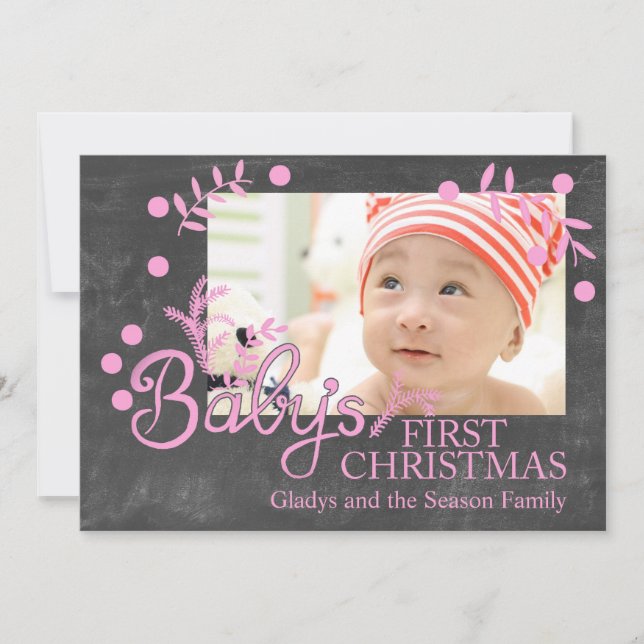 Baby's First Christmas Photocard Invitation (Front)
