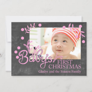 Baby's First Christmas Photocard Invitation