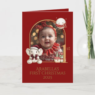 Baby's First Christmas photograph** Holiday Card