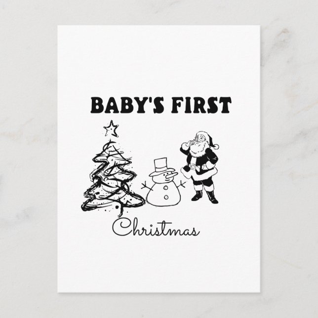 Baby's  First Christmas  Postcard (Front)